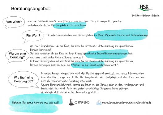 Flyer zum Beratungsangebot